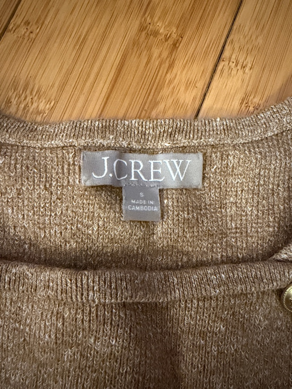 J. Crew Metallic Bronze Sleeveless Knit Top with Gold Buttons - Picture 2 of 4